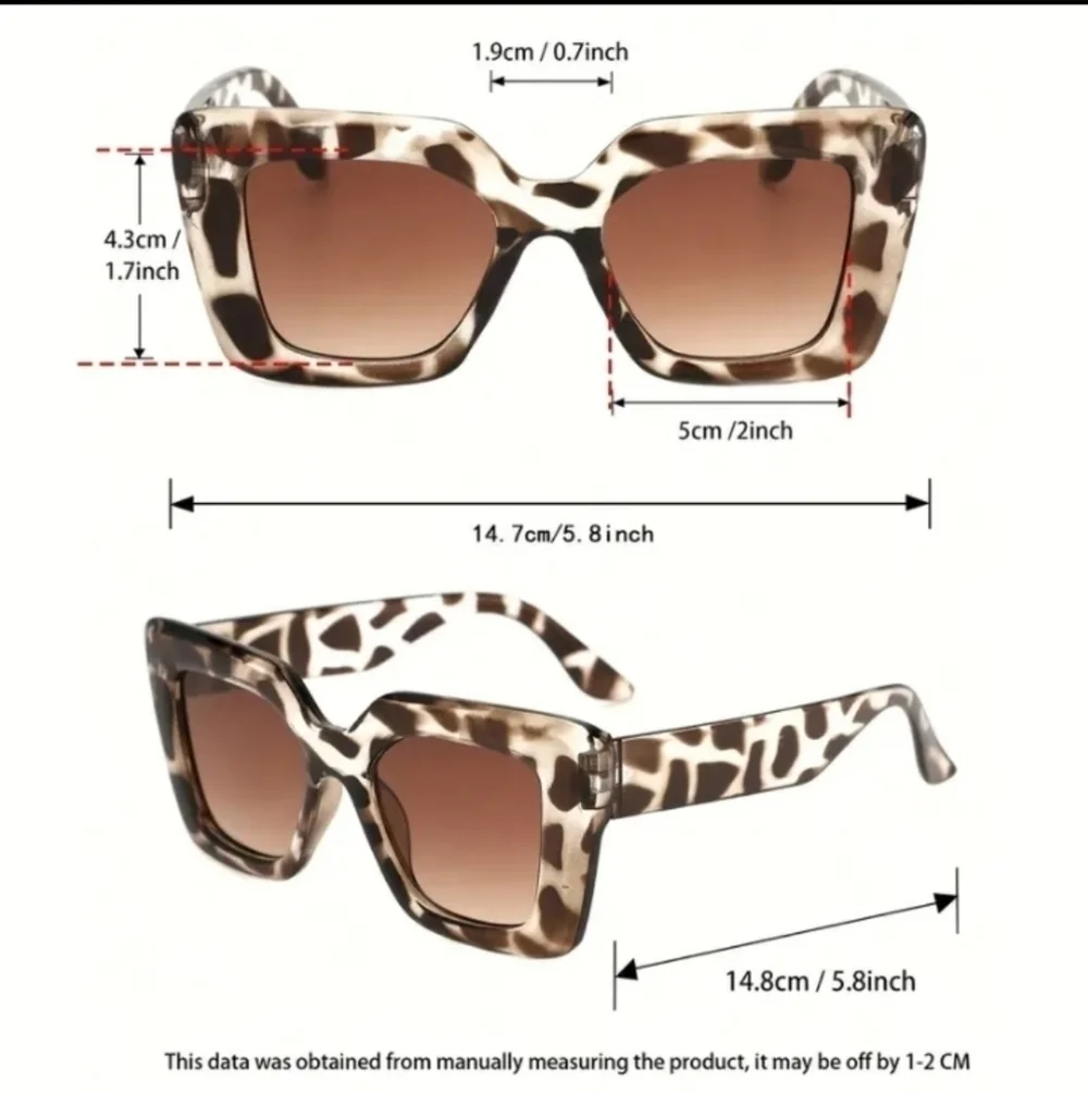 Oversized Leopard Design Sunglasses Anti- Glare Gradient Lens